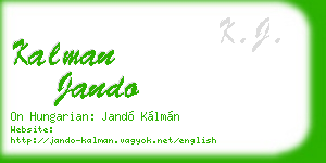 kalman jando business card